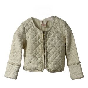 Sem Sem girls zip up jacket with pearls and lace size 6
